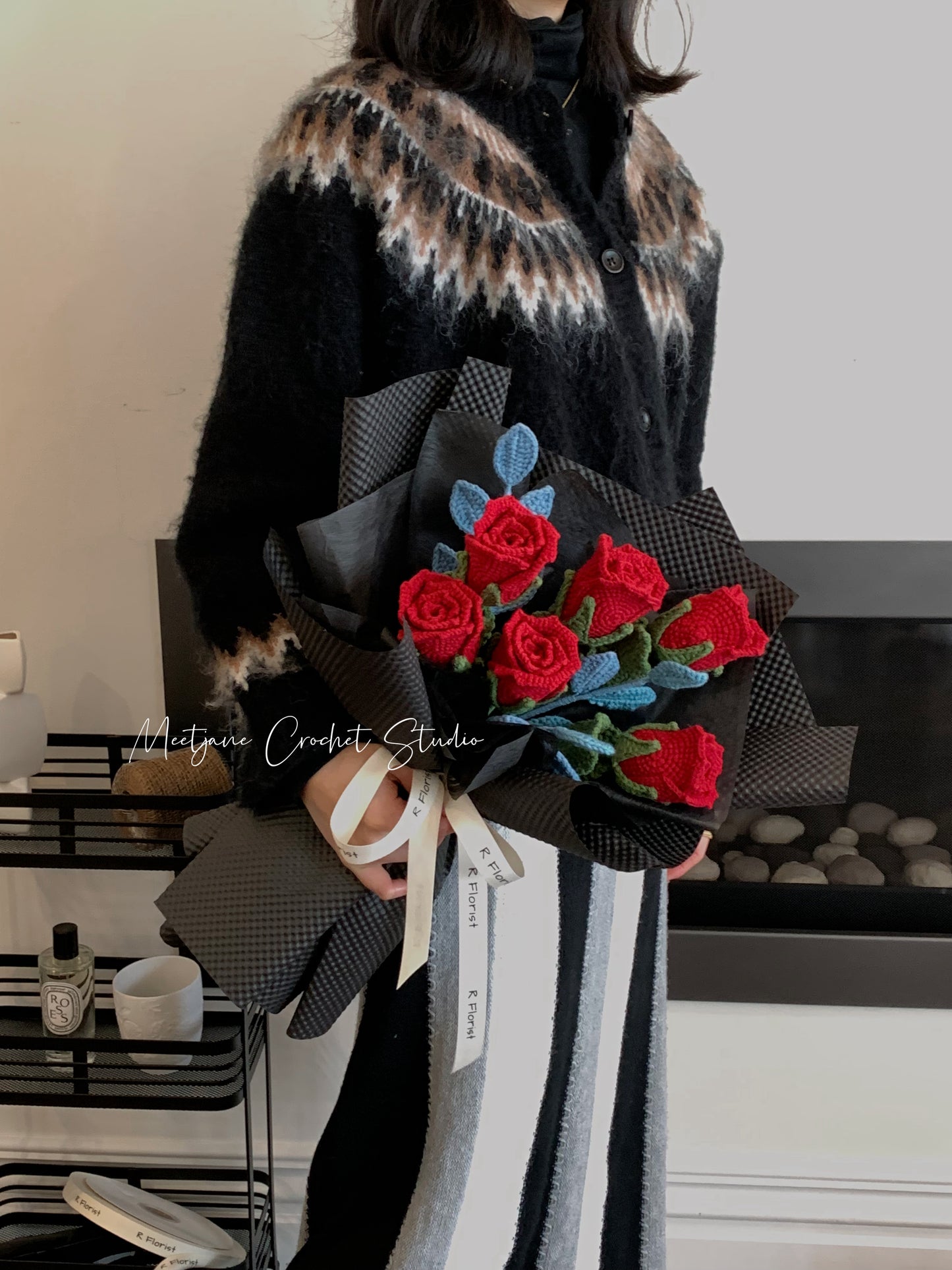 Meetjane bouquet| Melbourne handmade crochet flower |bouquet|red rose|MELBOURNE ONLY