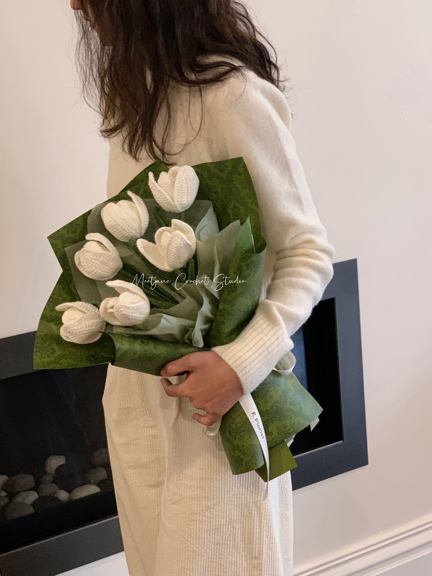 Meetjane bouquet| Melbourne handmade crochet flower |bouquet|white/purple/blue|TULIP|MELBOURNE ONLY