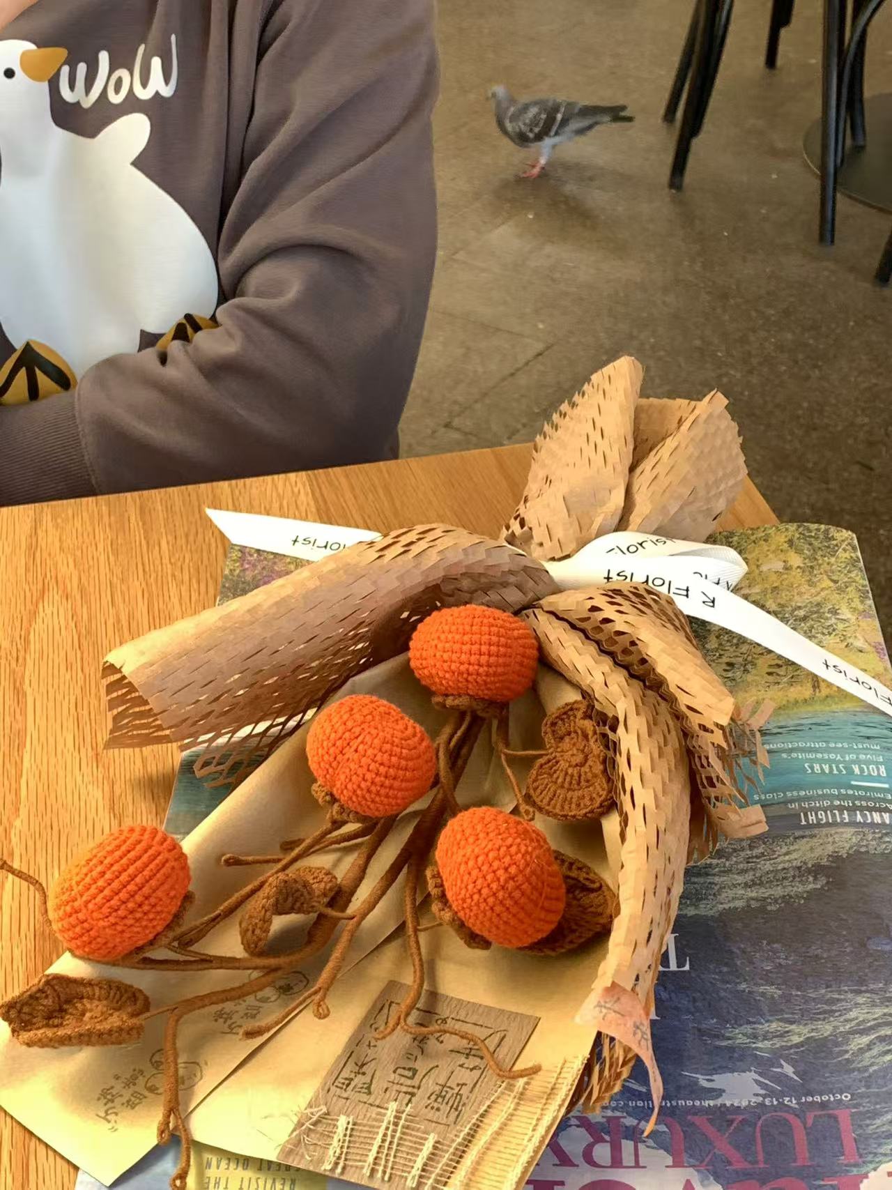 Meetjane bouquet| Melbourne handmade crochet flower |Autumn Wishes Crochet Persimmon|MELBOURNE ONLY