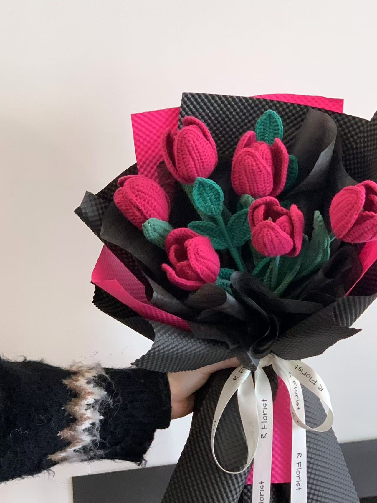 Meetjane bouquet| Melbourne handmade crochet flower |Barbie Noir Tulip Bouquet|MELBOURNE ONLY
