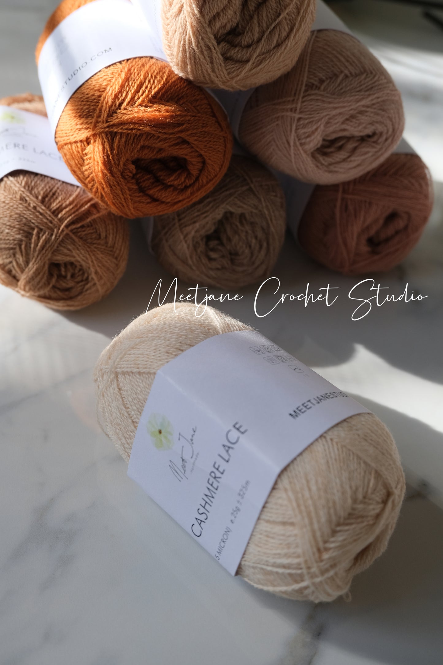 Crochet yarn|cashmere lace|25g|Autumn