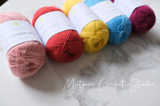 Crochet yarn|cashmere lace|25g|Bright colours