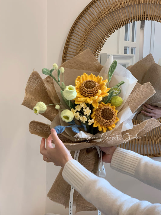 Meetjane bouquet| Melbourne handmade crochet flower |bouquet|sunflower|MELBOURNE ONLY