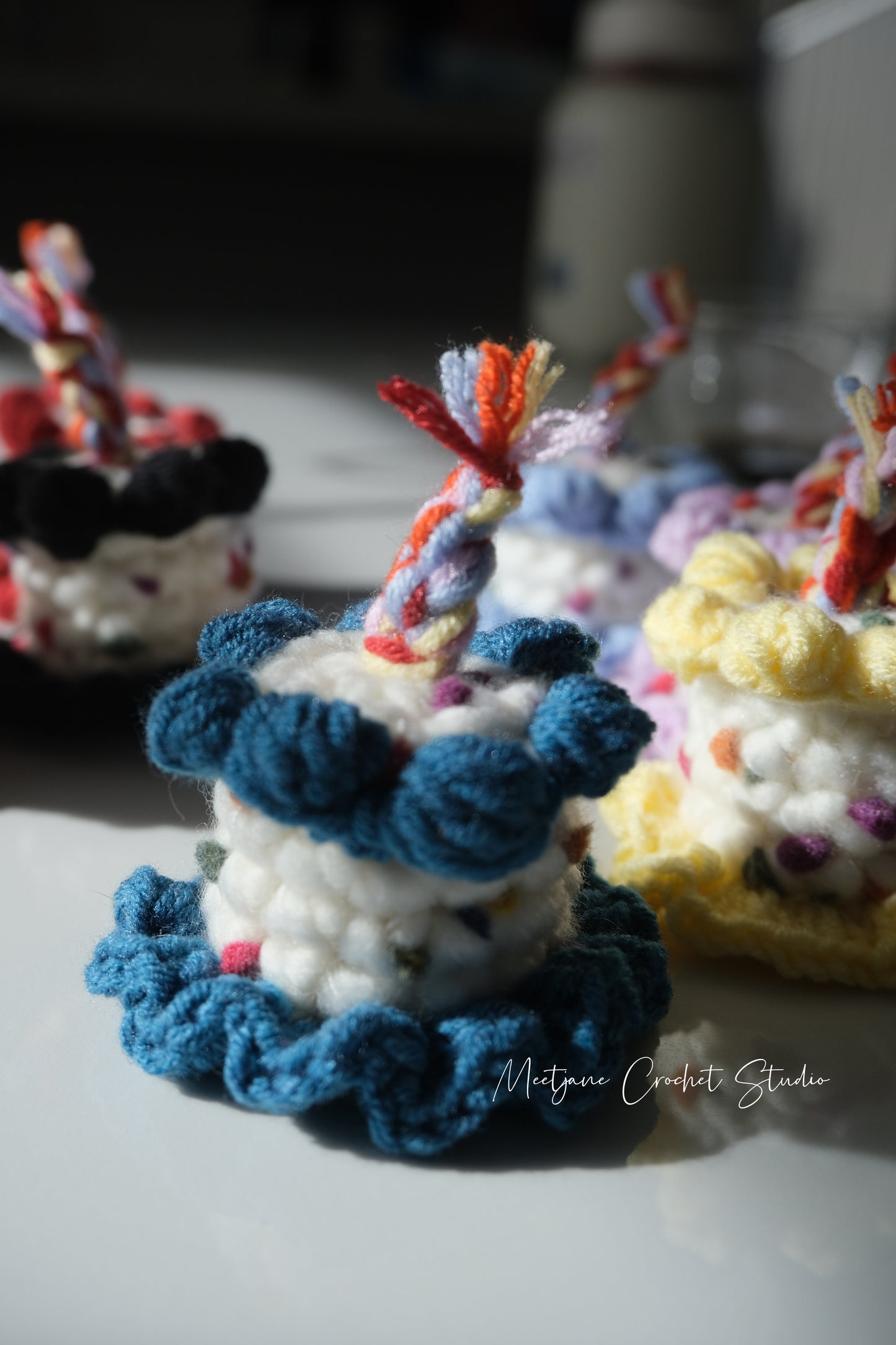 Crochet accessories|MINI BIRTHDAY HAT HAIR CLIPS|birthday gift|birthday celebration|birthday party