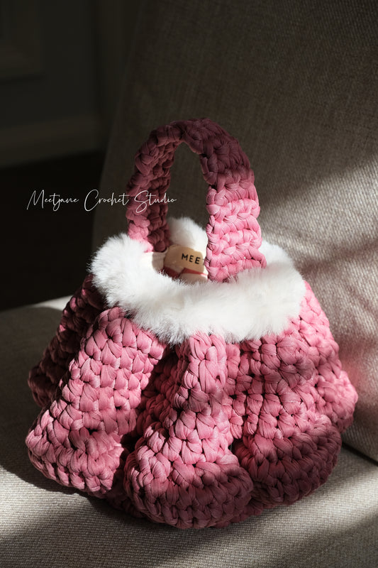 2024 Winter edition|crocheted handbag|Mushroom bag|gift for her|Pink lover