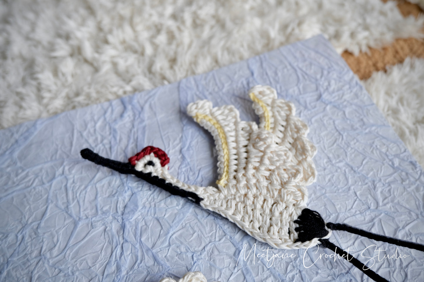 Crochet gift|Gift for Dad/grandpa |Pine and cranes, longevity|MADE TO ORDER