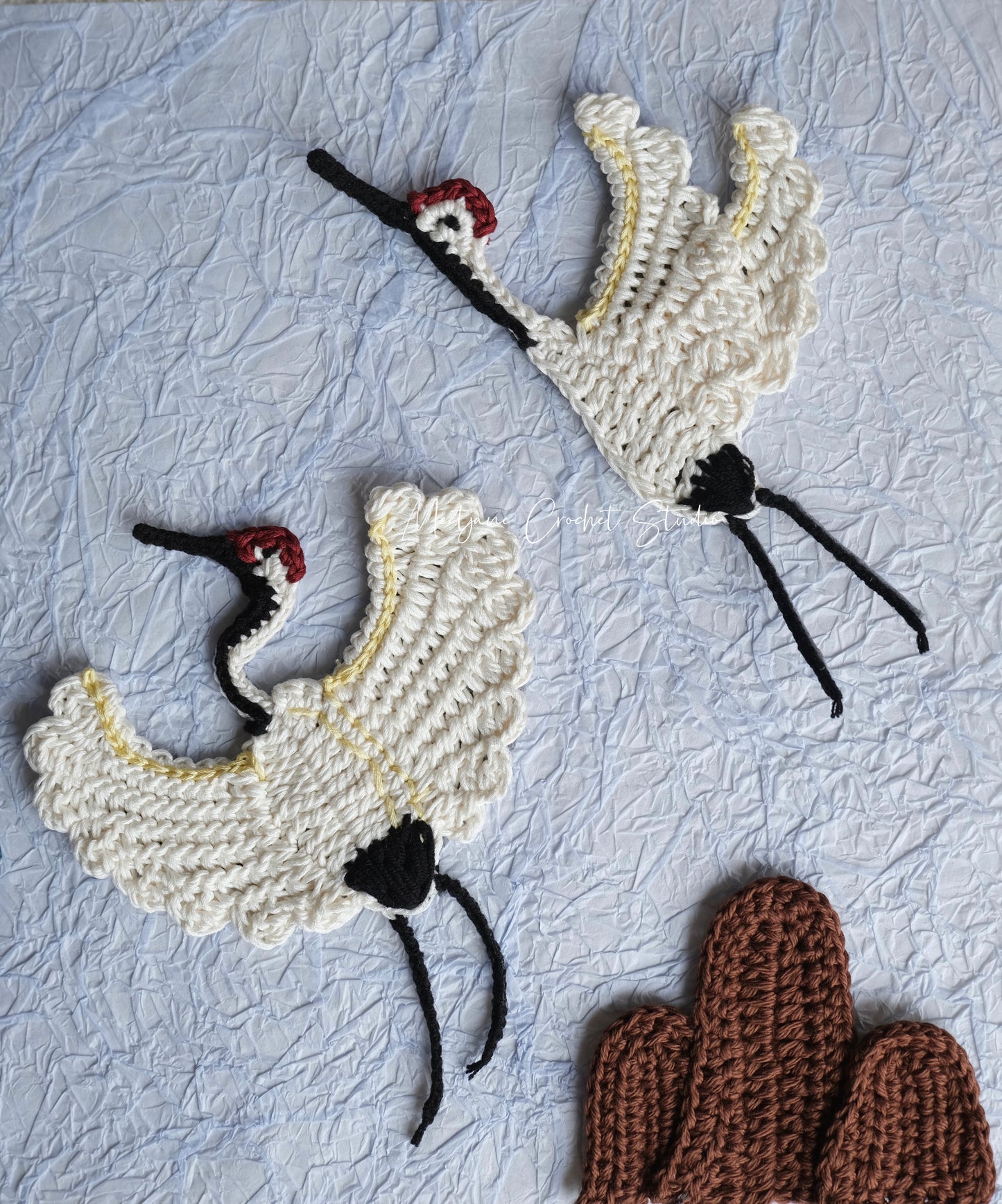 Crochet gift|Gift for Dad/grandpa |Pine and cranes, longevity|MADE TO ORDER