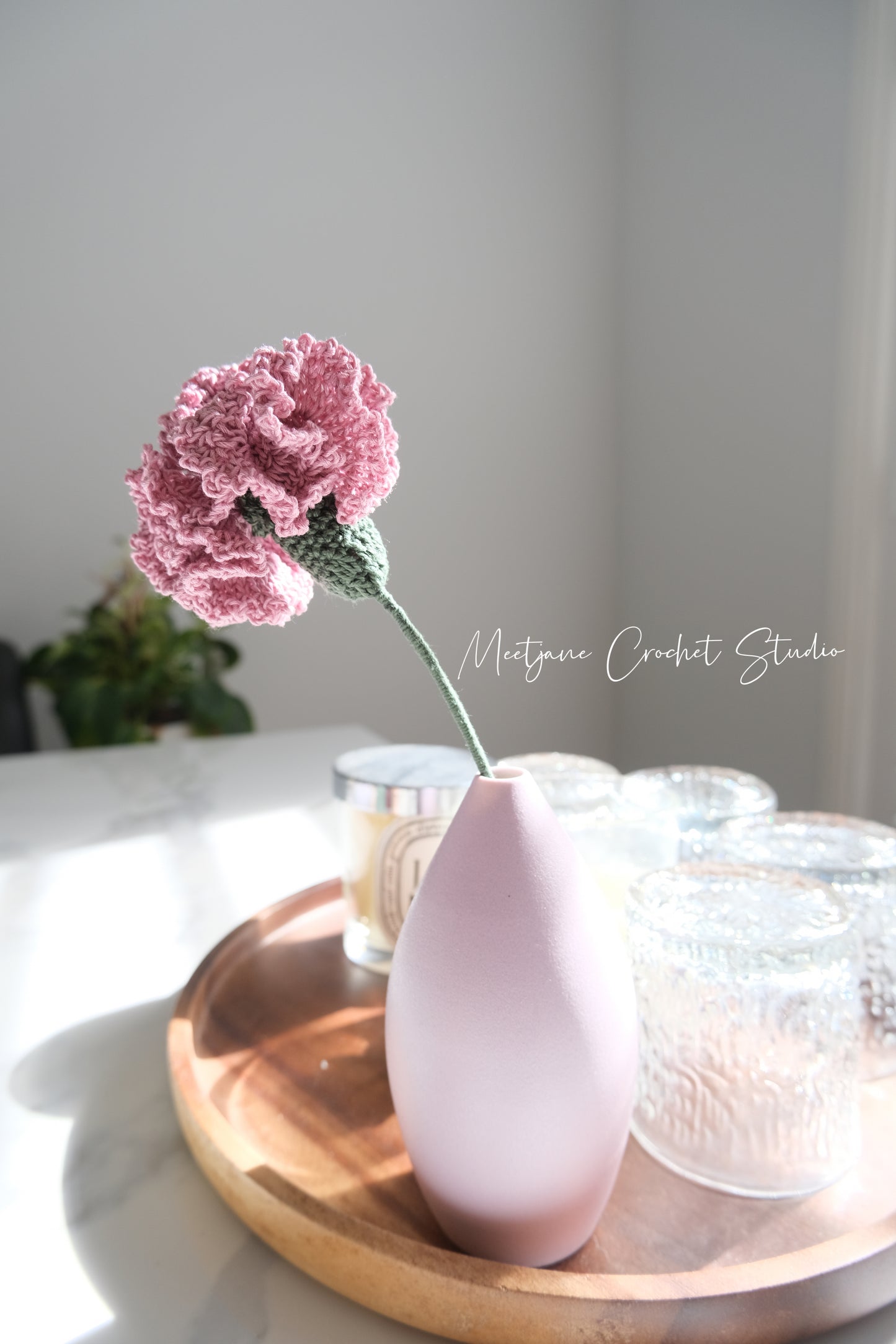 Meetjane bouquet|Melbourne handmade |Crochet Carnation 【included vase】