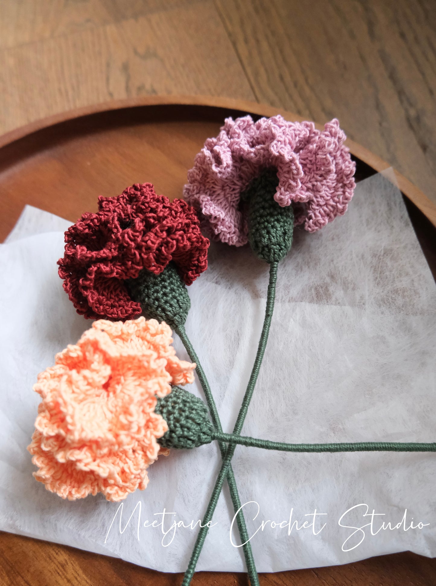 Meetjane bouquet|Melbourne handmade |Crochet Carnation 【included vase】