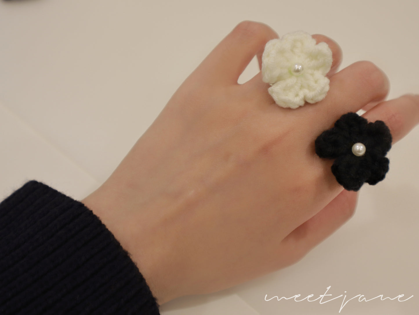 Crochet accessories| Melbourne |Flower pearl ring