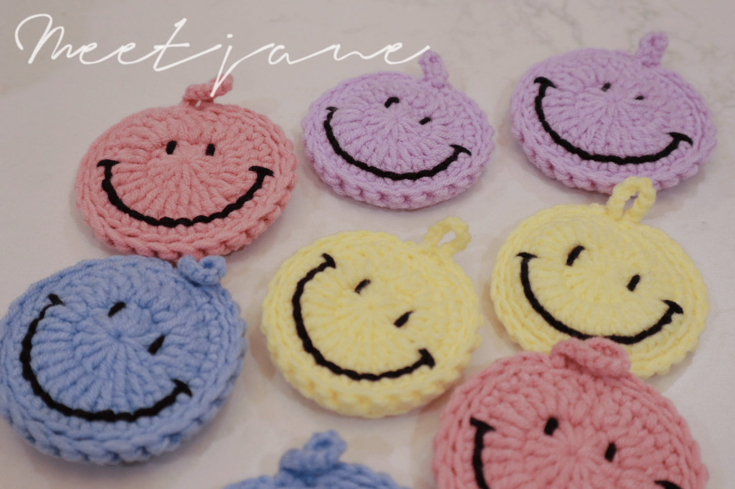 Crochet Accessories|Key chain|SMILE FACE