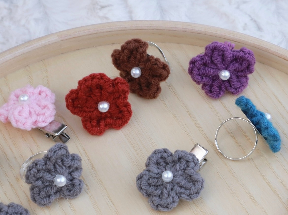 Crochet accessories| Melbourne |Flower pearl ring