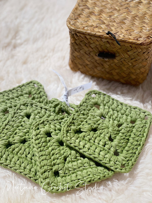 Crochet Gift|Melbourne handmade |Crochet coasters|MOSS|set of 4